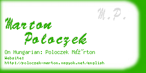 marton poloczek business card